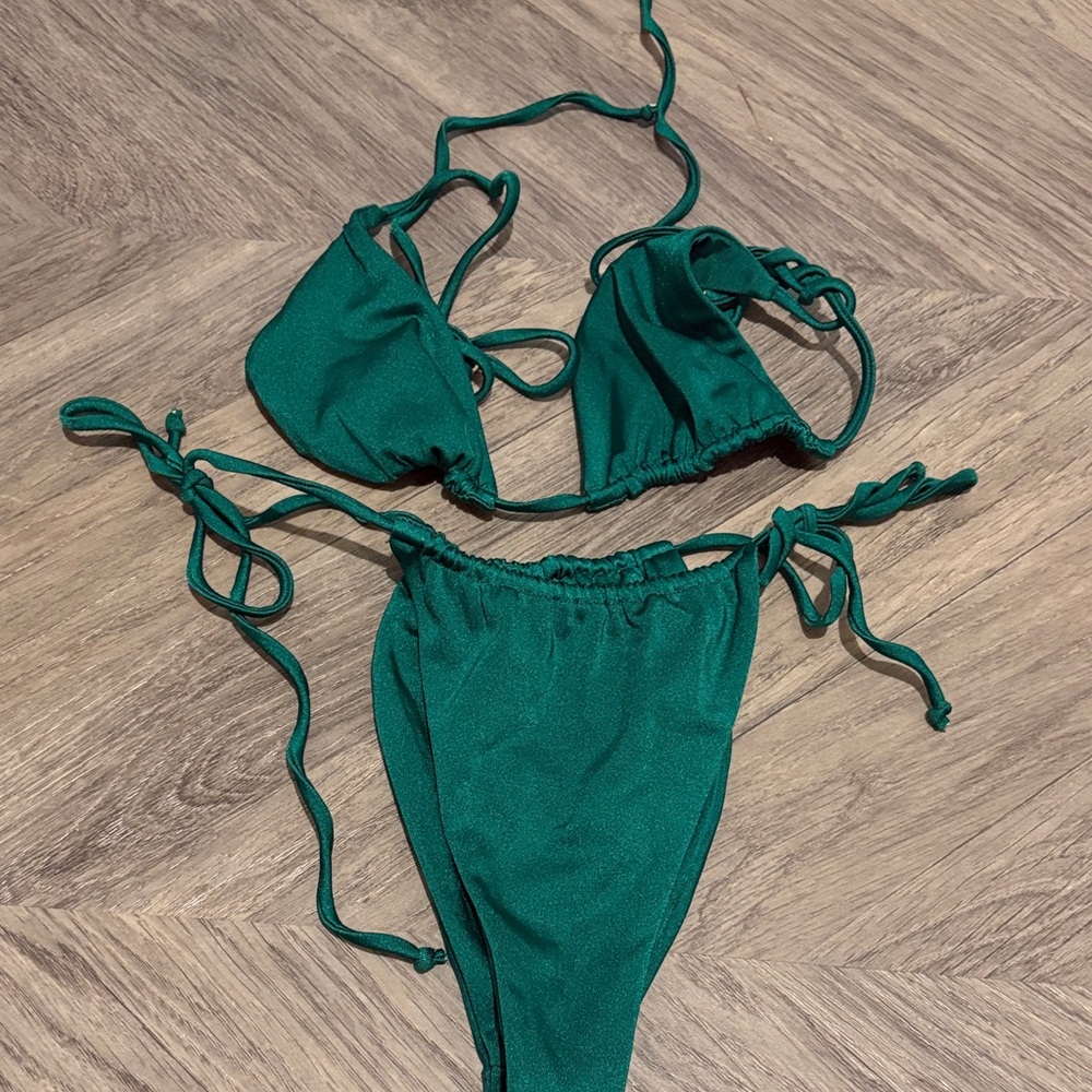 SKATIE Emerald Green String Bikini Set
